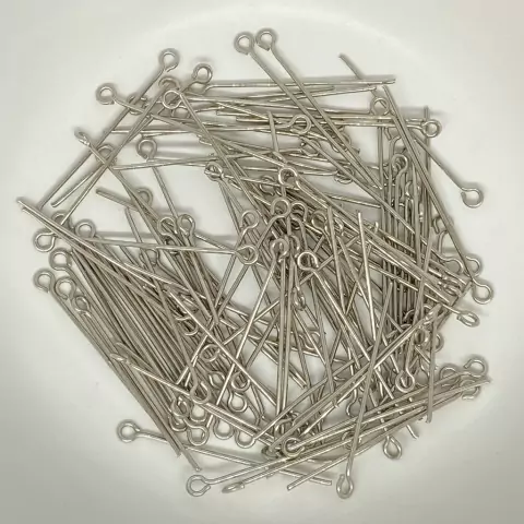 Alfinete Contrapino Latão Níquel Prata 30mm Com 20 Gramas.