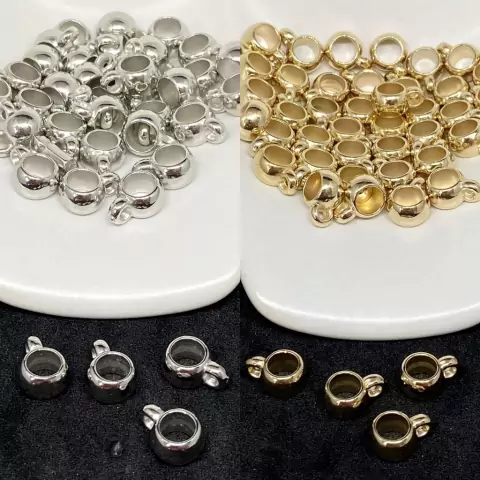 Pingente Entremeio Caneca 10x7mm em ABS Com 50 Unidades