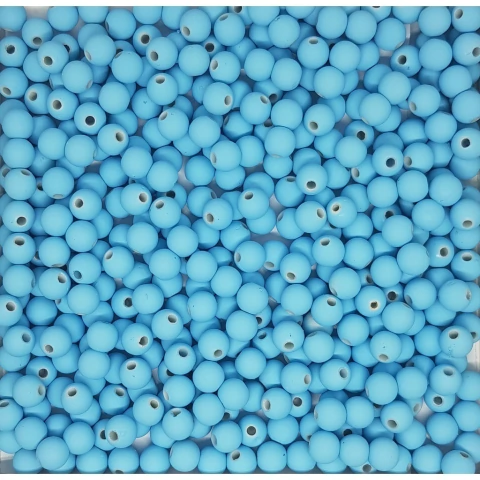 Bola Emborrachada Lisa PVC 8mm Azul Bebê 100Und