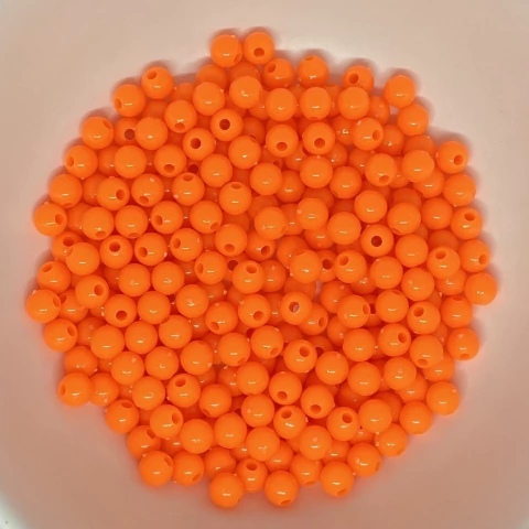 Bolinha Lisa Neon Acrílica 6mm Laranja 200 Und