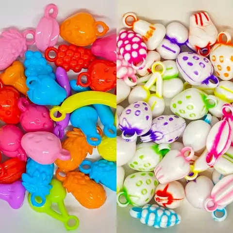 Pingente Acrílico de Frutas Com 12 Unidades