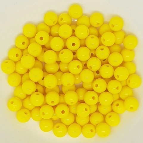 Bolinha Lisa Acrílica 8mm Amarela 200 Und