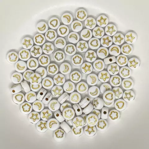 Entremeio Redondo Com Desenhos Dourados 7mm Com 100 Unidades