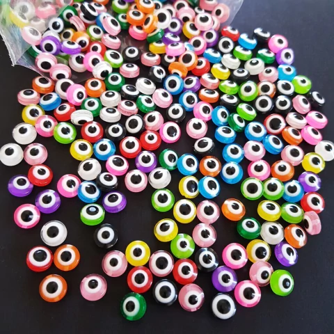 Miçanga Olho Grego Entremeio 10mm Com 20 Unidades - Diy Bijuteria