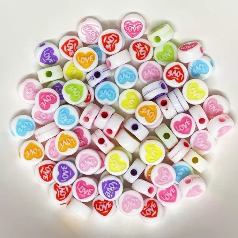 Entremeio Redondo em Acrílico Tamanho 10mm Pacote Com 50 Unidades - Bijuteria Diy