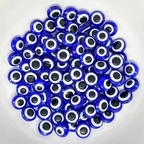 Miçanga Olho Grego Azul Original 12mm Com 15 Unidades