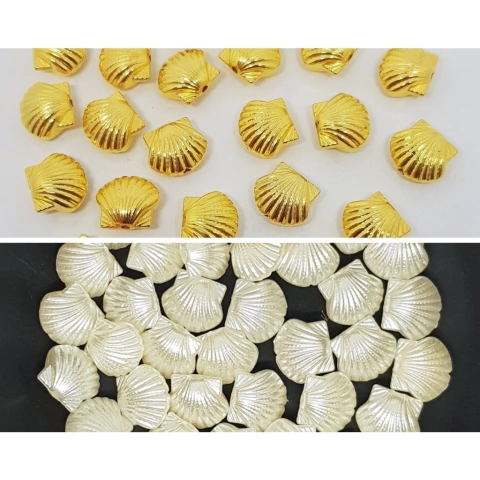 Entremeio Concha do Mar em ABS Tamanho 10x12mm Com 50 Unidades - comprar online