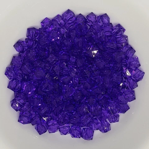 Conta Quadrada Acrílica 8mm Violeta 200 Und