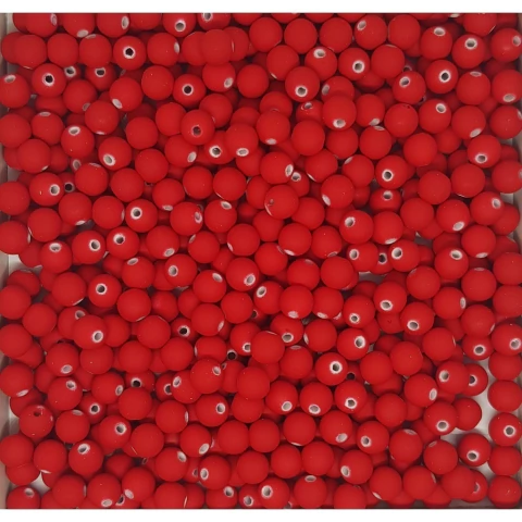 Bola Emborrachada Lisa PVC 8mm Vermelha 100Und