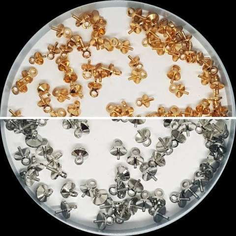 Contrapino Chupeta Em Latão Acabamento 5mm Com 50 Unidades - Bijuteria e Artesanatos