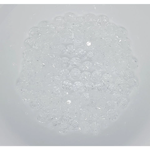 Conta Sextavada Acrílica 8mm Cristal 100 Und