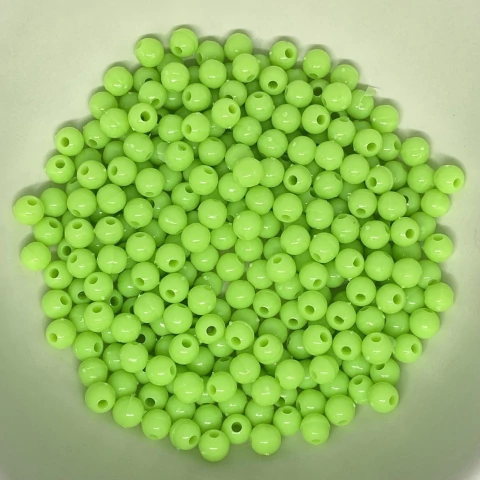 Bolinha Lisa Neon Acrílica 6mm Verde 200 Und