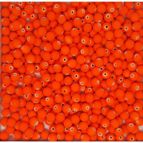 Bola Emborrachada Lisa PVC 8mm Laranja Neon 100Und