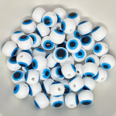 Conta Entremeio Olho Grego 12mm Com 15 Unidades