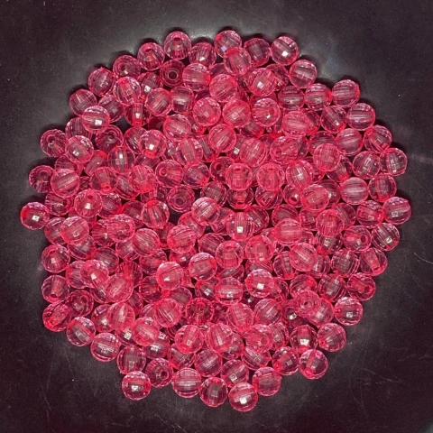 Conta Globinho Acrílico 6mm Rosa Pink 200 Und