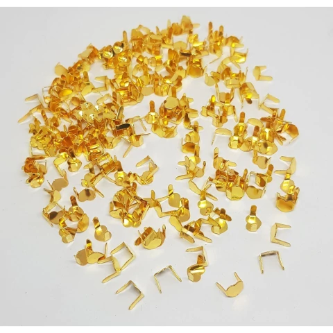 Acabamento de Amassar de Metal 5mm Dourado 50 Und