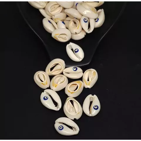 Entremeio Búzio Com Olho Grego 12x24mm Com 12 Unidades