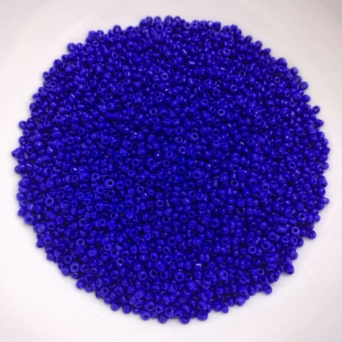 Miçanga de Vidro 2mm Azul Royal 50g