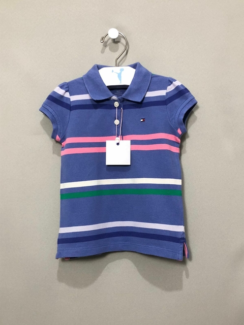 Polo Listrada infantil Tommy Hilfiger Lilás