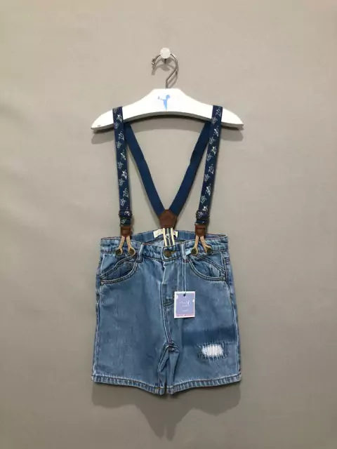 Bermuda Jeans Zara Com Suspensório Infantil