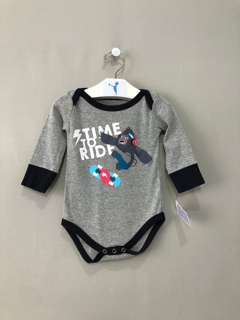 Body Cinza M/L Macaco Bebê