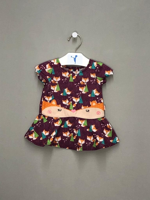 Bata Estampada Raposa Roxa Bebê
