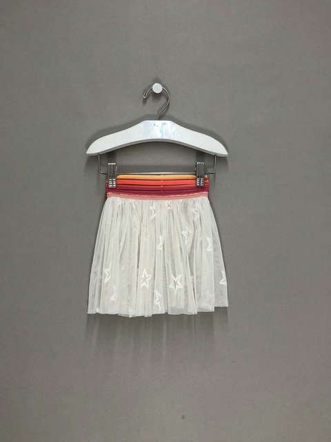 Saia de Tule Off White Transparente Bebê