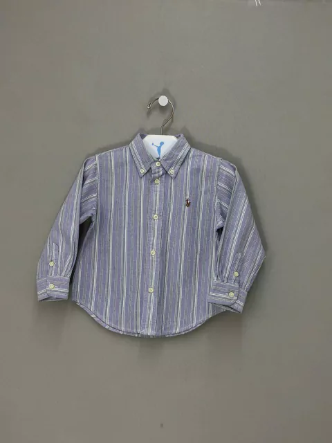 Camisa Listrada Ralph Lauren Lilás Infantil
