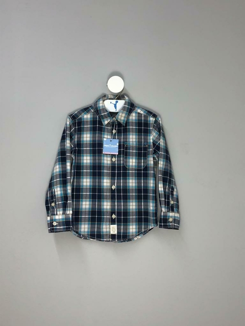 Camisa Xadrez Azul Branco Carter's Infantil