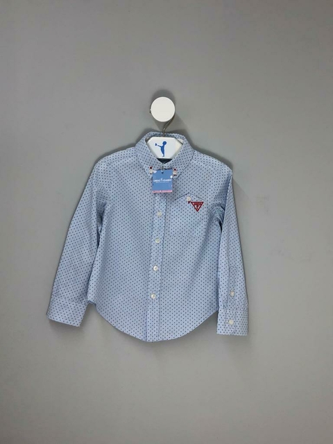 Camisa Social Estrelinhas Guess Azul Infantil