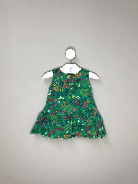 Vestido Flores Verde Fábula