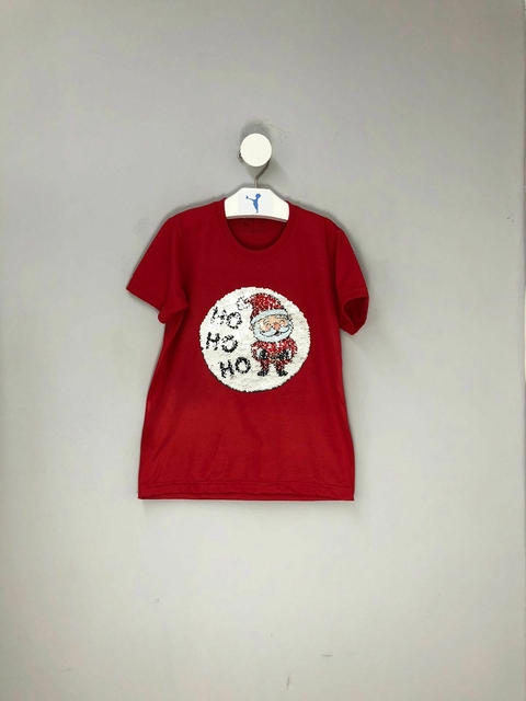 Camiseta Infantil Vermelho Natal com Paetê BG