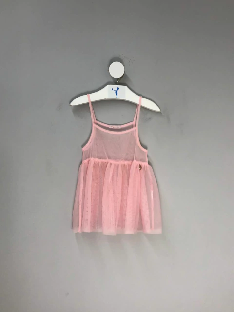 Vestido Mon Sucré Tule Rosa Infantil