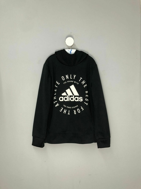 Moletom Infantil Preto Adidas com Capuz - comprar online