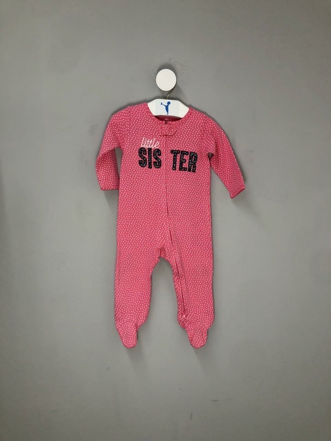 Macacão Carters Malha Poá Rosa Sister Infantil - comprar online