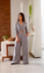 Calça Pantalona Amanda - Cinza Mescla