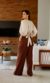 Calça Pantalona Cibelle - Cor Marrom - Maclovia Cristina