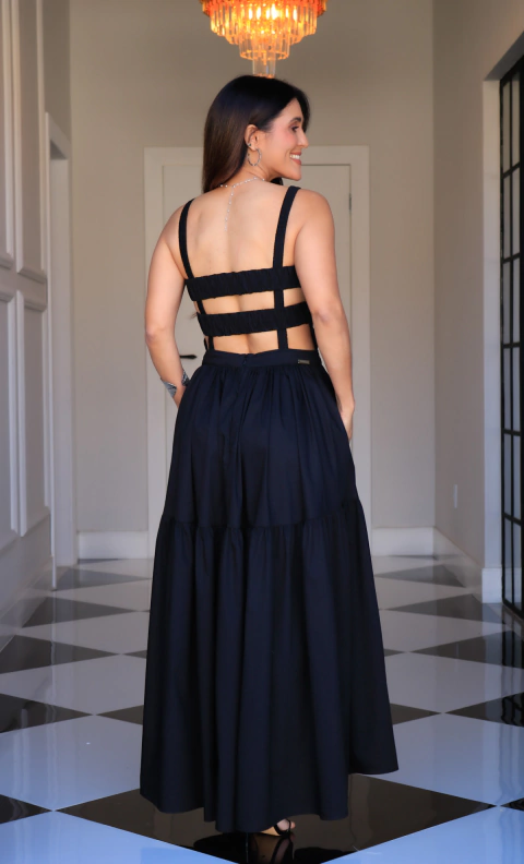 Vestido Midi Lívia - Preto - comprar online