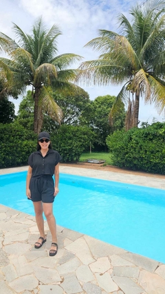 Conjunto Cropped Camisa - Preto - comprar online