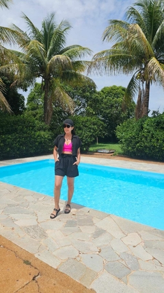 Conjunto Cropped Camisa - Preto - loja online