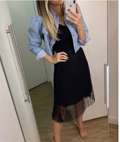 Saia Plissada em tule - Varal da Cris Moda Feminina 