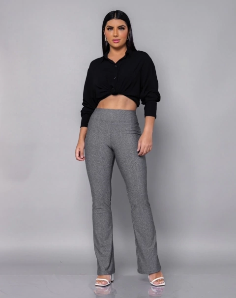 Bailarina Flare Flanelada Mescla