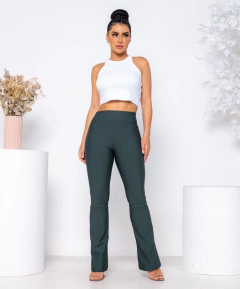 Bailarina Flare Flanelada Verde