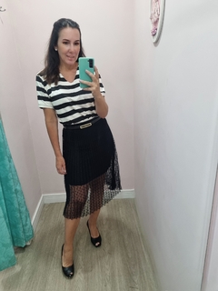 Saia Plissada em tule