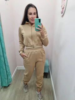 Conjunto moletom - cropped ziper - Varal da Cris Moda Feminina 