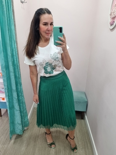Saia Plissada em Tule