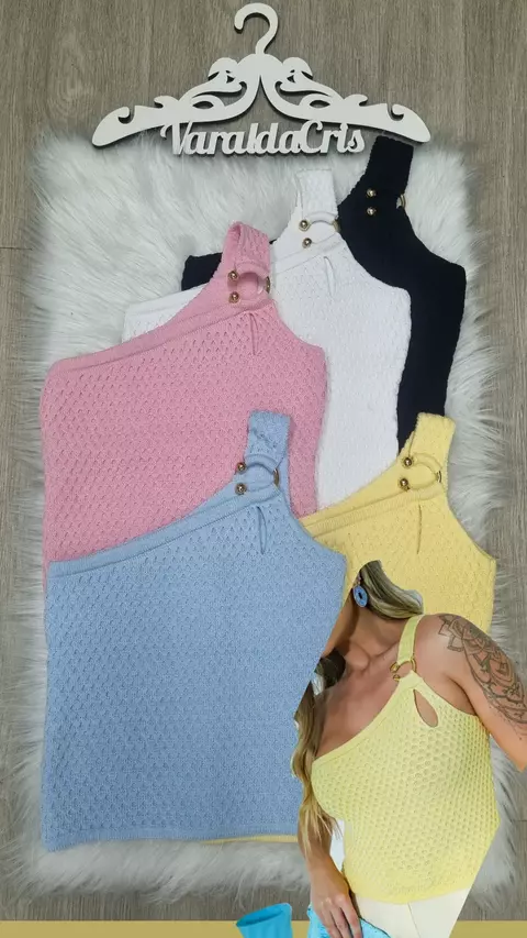 Tricô Modal ombro único com fivela - comprar online