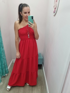 Vestido Nula Manga Lastex Vermelho - loja online