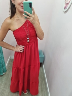 Vestido Nula Manga Lastex Vermelho na internet