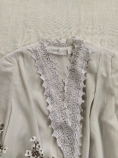 Vestido vintage com renda guipir - G - comprar online